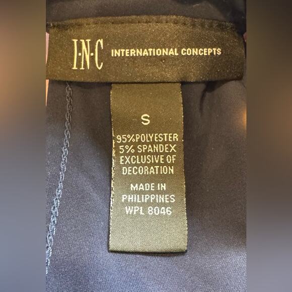 INC Y2K Small tank top Blue liberty star halter top rhinestone evening stretch - Picture 2 of 7